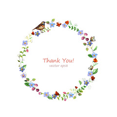 Watercolor flowers for your design.