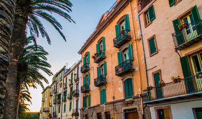 Fototapeta premium Historic buildings in Bosa, Oristano, Sardinia