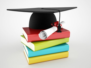 book and graduation concept - 64432312