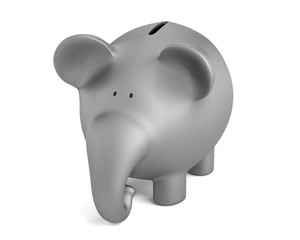 realistic 3d render of piggy bank - elephant