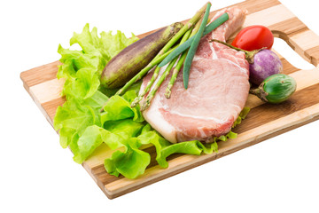 Raw t-bone steak
