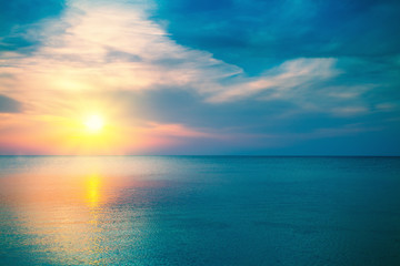 Fototapeta na wymiar Magic sunrise over sea