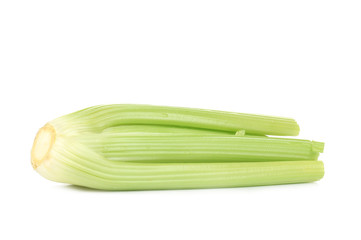 Fresh green celery isolated on white.