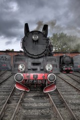 Fototapeta premium vintage czarny parowy pociąg kolejowy