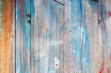 Keuken foto achterwand Oude geschilderde houtstructuur © irantzuarb