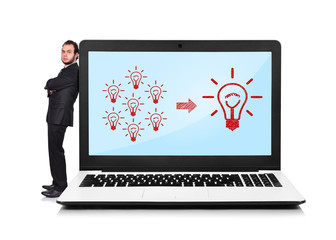 laptop with lightbulb