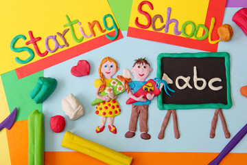 Starting School (picture made of plasticine)