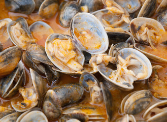 Fototapeta premium Clams cooked in the recipe 