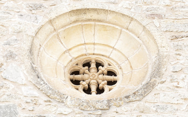 Rose window carved in stone