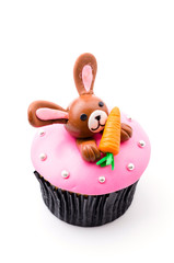 Easter cupcakes isolated white background