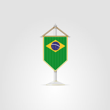 Illustration of national symbols of South America. Brazil.