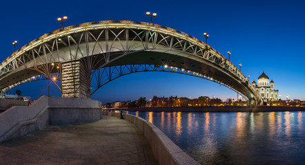 Panorama of Christ the Saviour Cathedral and Patriarshy Bridge i