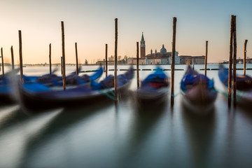 Grand Canal Embankment and San Giorgio Maggiore Church at Dawn,