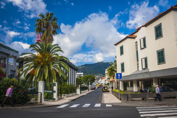 Fototapeta na wymiar city Machico near airport in Madeira, Portugal