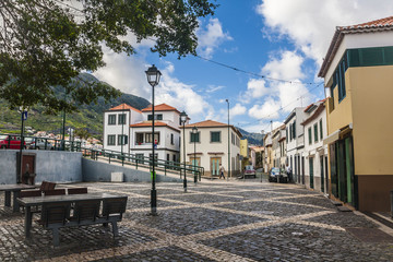 city Machico near airport in Madeira, Portugal