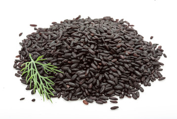 Black rice heap
