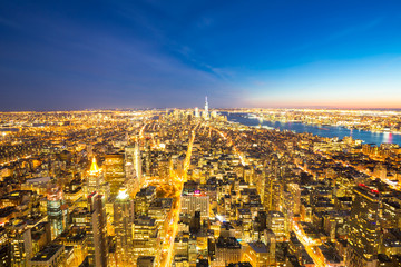 New York City skyline dusk