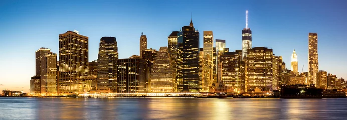 Foto auf Alu-Dibond Panorama der Skyline von New York City Manhattan © vichie81
