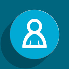 person blue flat web icon