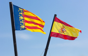 Valencian Community and Spanish Flags © Mauro Carli