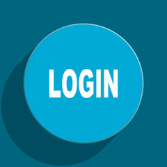 login blue flat web icon