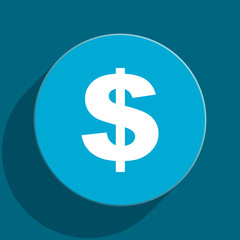 dollar blue flat web icon