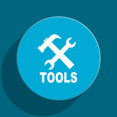 Obraz premium tools blue flat web icon
