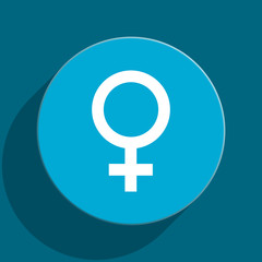 female blue flat web icon