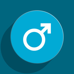 male blue flat web icon