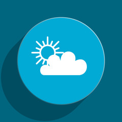 cloud blue flat web icon