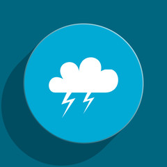 storm blue flat web icon
