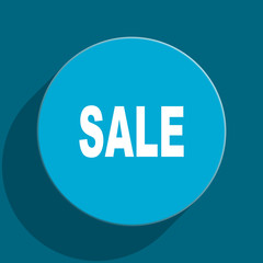 sale blue flat web icon