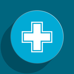 Obraz premium pharmacy blue flat web icon