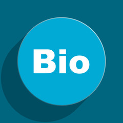 bio blue flat web icon