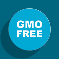 gmo free blue flat web icon