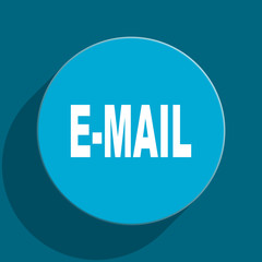 email blue flat web icon