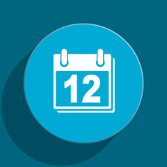 calendar blue flat web icon