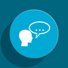 forum blue flat web icon