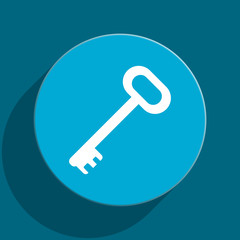 key blue flat web icon