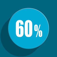 60 percent blue flat web icon