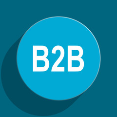 b2b blue flat web icon