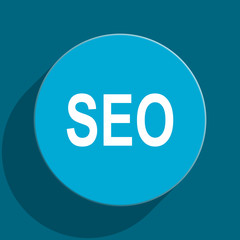 seo blue flat web icon