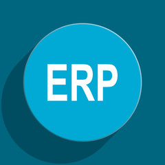 erp blue flat web icon