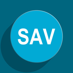 sav blue flat web icon
