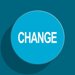 change blue flat web icon