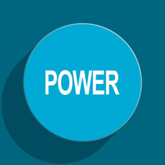 power blue flat web icon
