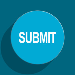 submit blue flat web icon