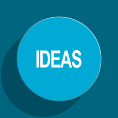 ideas blue flat web icon