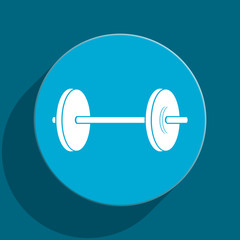 fitness blue flat web icon
