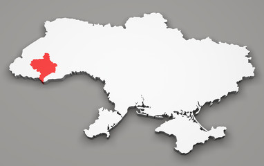 Mappa Ucraina, divisione regioni, ivano-frankivsk